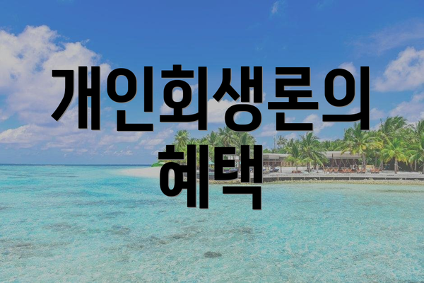 개인회생론의 혜택