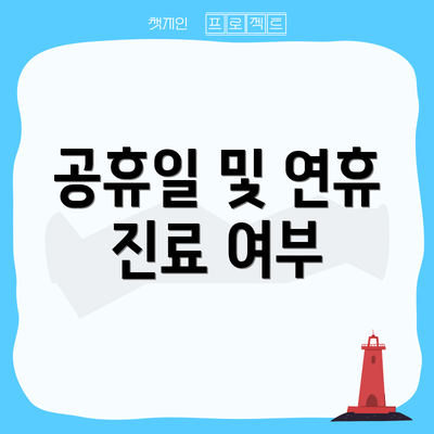 공휴일 및 연휴 진료 여부