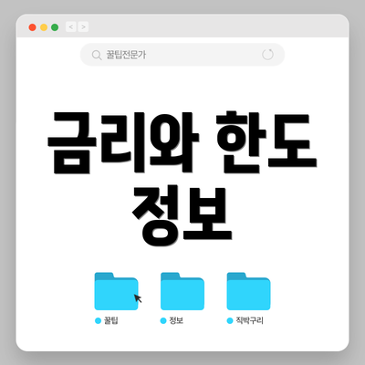 금리와 한도 정보