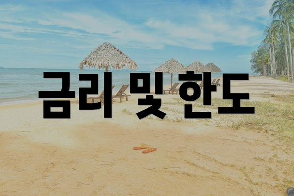 금리 및 한도