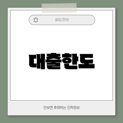 대출한도