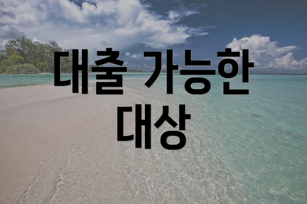 대출 가능한 대상