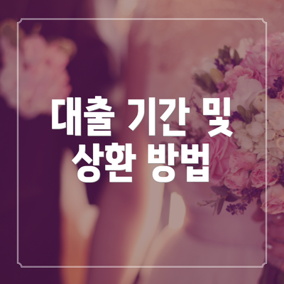 대출 기간 및 상환 방법