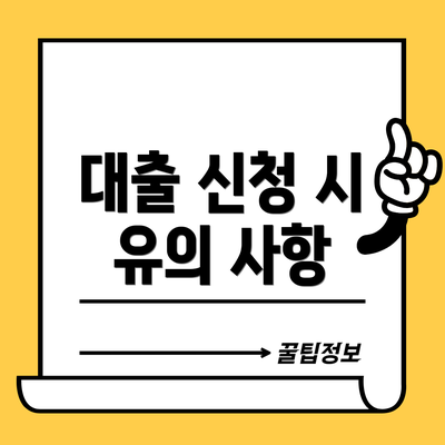 대출 신청 시 유의 사항