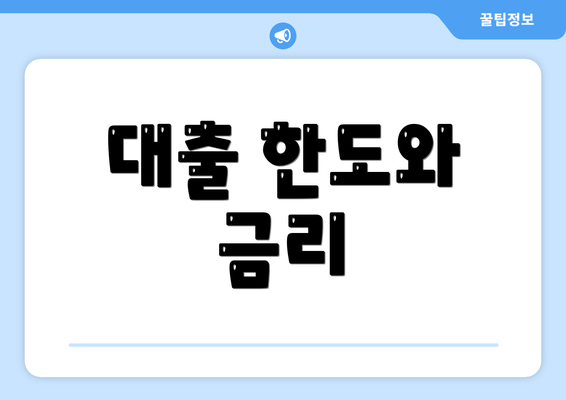 대출 한도와 금리