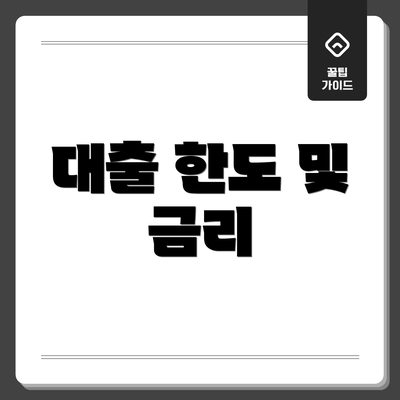 대출 한도 및 금리