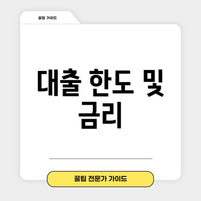 대출 한도 및 금리