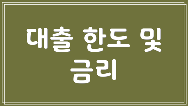 대출 한도 및 금리
