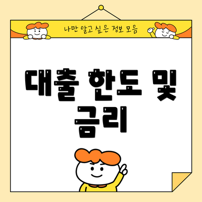 대출 한도 및 금리