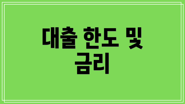 대출 한도 및 금리