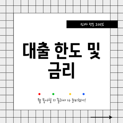 대출 한도 및 금리