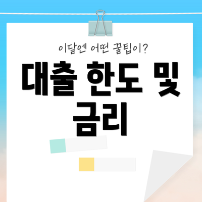 대출 한도 및 금리