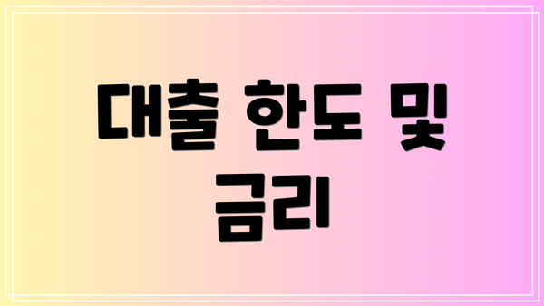 대출 한도 및 금리