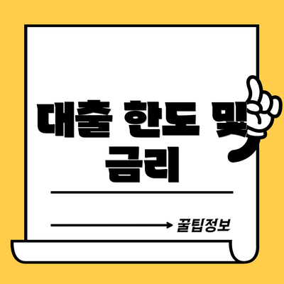 대출 한도 및 금리