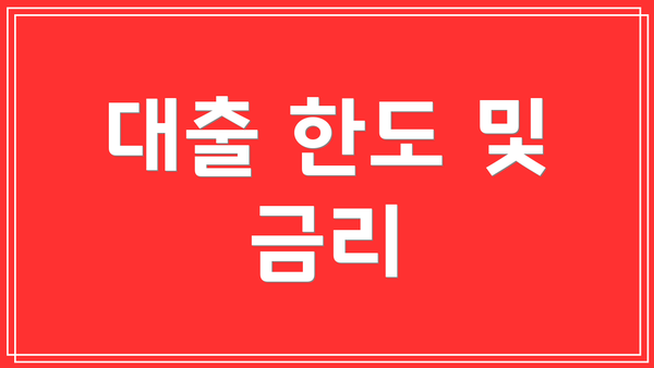 대출 한도 및 금리