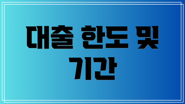 대출 한도 및 기간