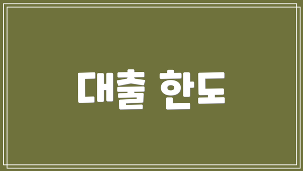 대출 한도