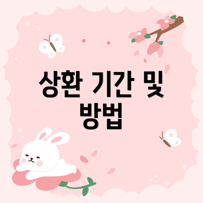 상환 기간 및 방법