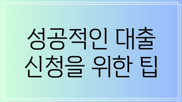 성공적인 대출 신청을 위한 팁