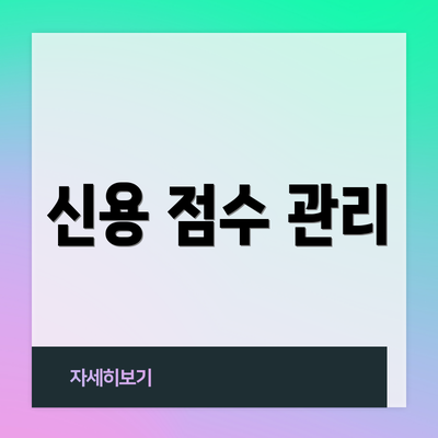 신용 점수 관리