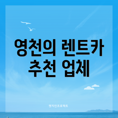 영천의 렌트카 추천 업체