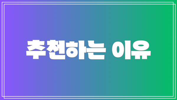추천하는 이유