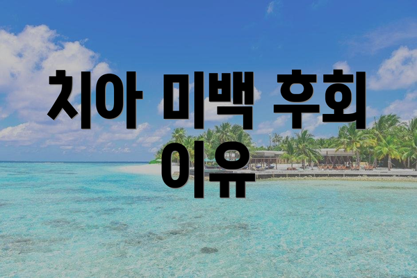 치아 미백 후회 이유