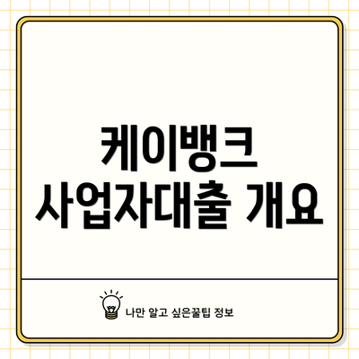케이뱅크 사업자대출 개요