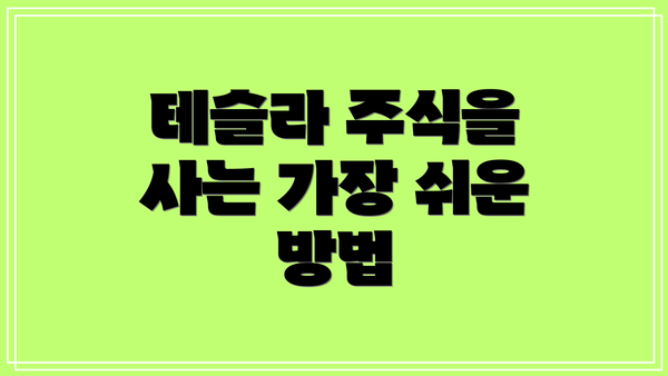 테슬라 주식을 사는 가장 쉬운 방법