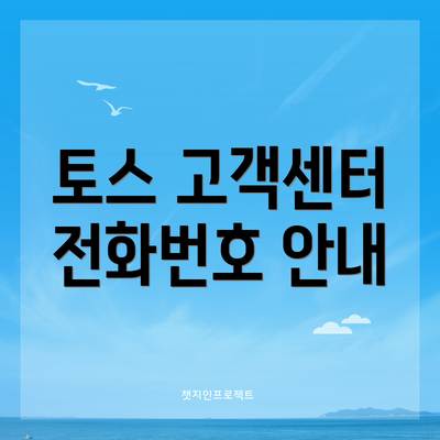 토스 고객센터 전화번호 안내