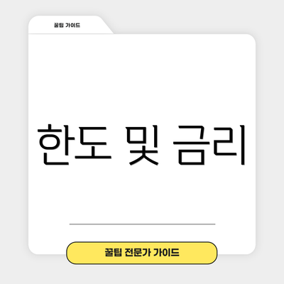 한도 및 금리