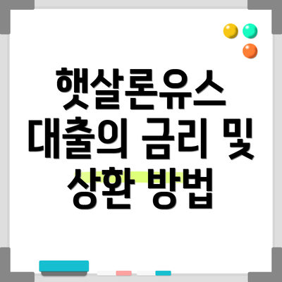 햇살론유스 대출의 금리 및 상환 방법
