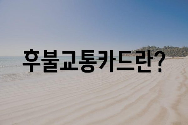 후불교통카드란?