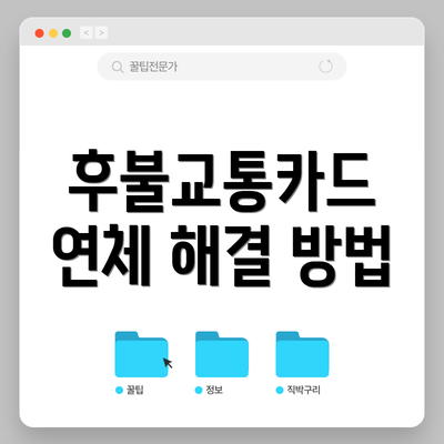 후불교통카드 연체 해결 방법