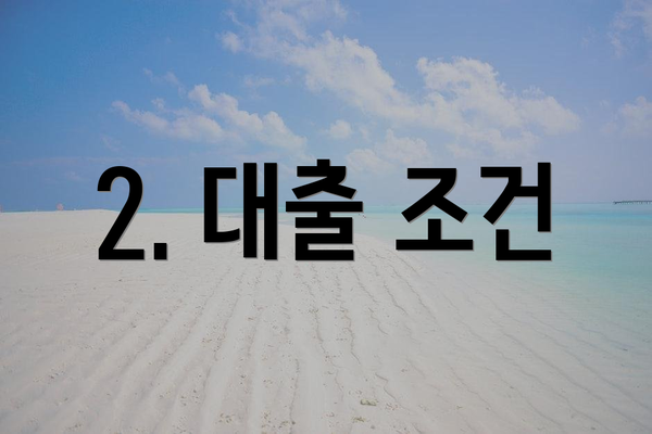 2. 대출 조건