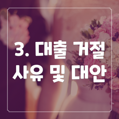 3. 대출 거절 사유 및 대안