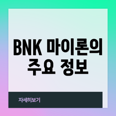 BNK 마이론의 주요 정보