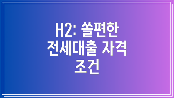 H2: 쏠편한 전세대출 자격 조건