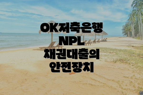 OK저축은행 NPL 채권대출 종류