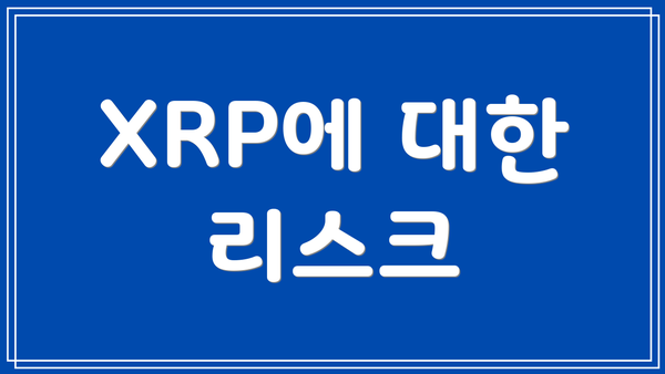 XRP에 대한 리스크