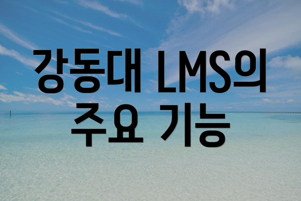 강동대 LMS의 주요 기능