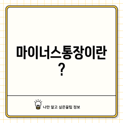 마이너스통장이란?