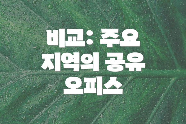 비교: 주요 지역의 공유 오피스