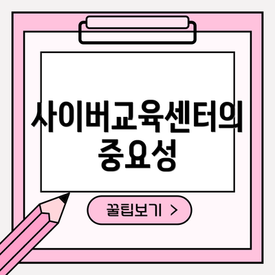 사이버교육센터의 중요성
