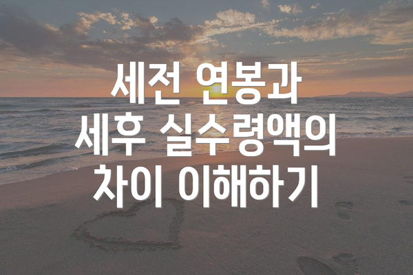 세전 연봉과 세후 실수령액의 차이 이해하기
