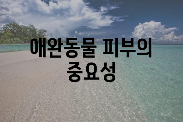 애완동물 피부의 중요성
