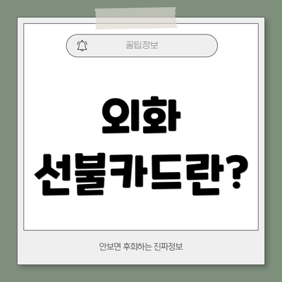 외화 선불카드란?