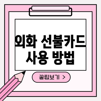 외화 선불카드 사용 방법