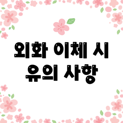 외화 이체 시 유의 사항
