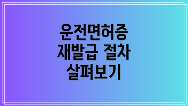 운전면허증 재발급 절차 살펴보기